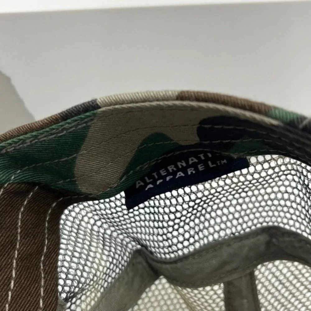 Alternative Apparel Camo Army Military‎ Style Cadet Mesh Trucker Hat Khaki